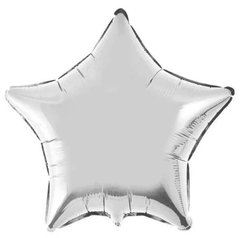 Кулька фольга КНР зірка 18' (44см) срібло (1 шт)