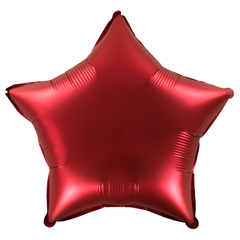 Фольгована кулька Pinan "Зірка" червона сатин 18"(45см) 1шт.