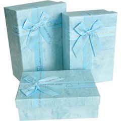 Подарункові коробки "Best wishes" блакитні (3 шт.)