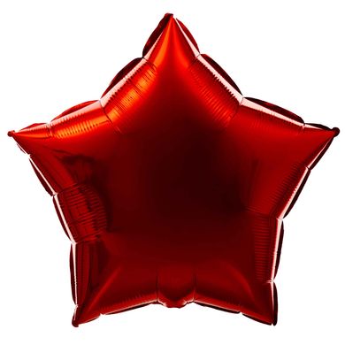 Фольгированный шар 18’ Pinan, 010 красный, металлик, звезда, 44 см