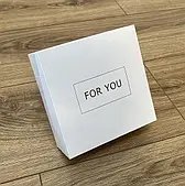 Коробка картонна самозбірна "For you" біла з срібним тисненням (15х15х6см) 1шт.