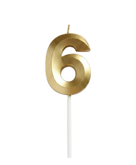 Свічка-цифра "6" золота 3D (5 см.) 1шт.