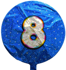 Фольгована кулька Pinan круг "Цифра 9" синя 18"(45см) 1шт.