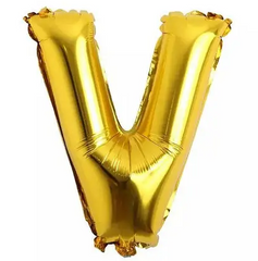Фольгована кулька буква "V" золота 16" (40 см) 1 шт