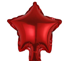 Фольгована кулька Pinan "Зірка" червона металік 5"(12см) 1шт.