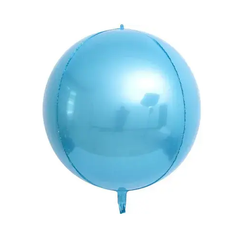 Фольгована кулька Pinan "4D сфера" блакитна 22"(55см) 1шт.