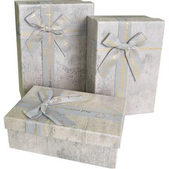 Подарункові коробки "Best wishes" сірі (3 шт.)