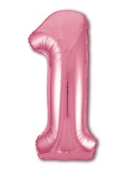 Фольгированная цифра 1 (40’) Agura Slim фламинго в упаковке, 102 см