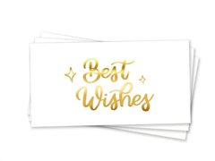 Паперовий конверт на гроші білий "Best wishes" золоте тиснення 1шт.