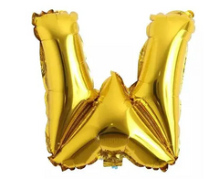 Фольгована кулька буква "W" золота 16" (40 см) 1 шт