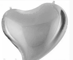 Фольгована кулька "Серце фігурне" срібна 18"(45см) 1шт.