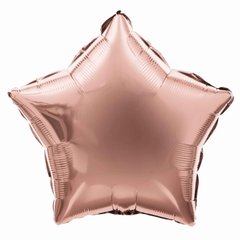 Фольгированный шар 18’ Pinan, 012 розовое золото, металлик, звезда, 44 см
