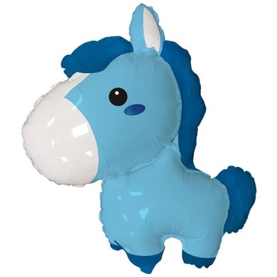 Фольгированный шар 35’ Flexmetal Пони, голубой, 87 см