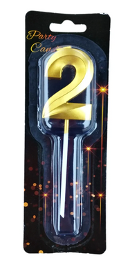 Свічка-цифра "2" золота 3D (5 см.) 1шт.