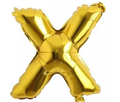 Фольгована кулька буква "X" золота 16" (40 см) 1 шт