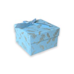 Подарункова коробка квадратна для прикрас блакитна з подушечкою (1 шт.)
