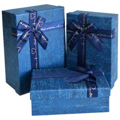 Подарункові коробки "Best wishes" сині (3 шт.)