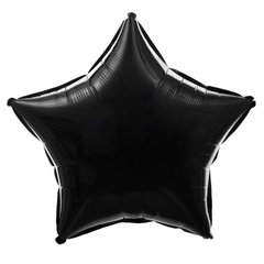 Фольгована куля 18' Pinan, 012 чорний, металік, зірка, 44 см