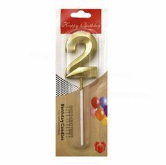 Свічка-цифра "2" золота 3D (5 см.) 1шт.