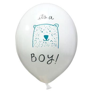 Латексные шары 12'' (25 шт) BelBal Бельгия пастель, для новорожденных "It's a boy" (30 см)