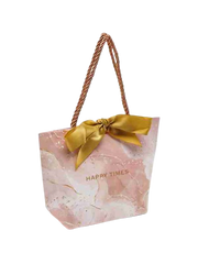 Подарунковий пакет з бантиком "Happy Time мрамур" XS (19,5х6,5х14см) 1 шт.