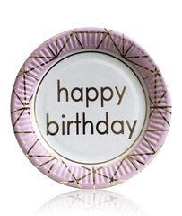 Паперові тарілки "Happy Birthday" рожеві 10шт. (18 см.)