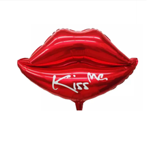 Фольгована кулька фігура "Губи kiss me" червона 50х50см (1шт).