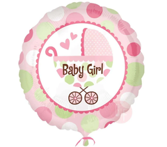 Фольгована кулька Pinan зірка "Baby Girl" рожева 18"(45см) 1шт.