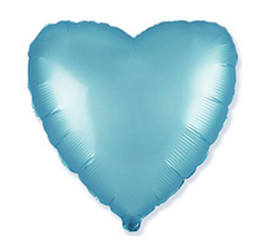 Фольгована кулька "Серце" блакитна сатин Flexmetal 18"(45см) 1шт.