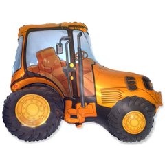 Фольгована кулька міні фігура "Трактор" оранжева Flexmetal 31см. 1 шт