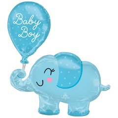Фольгована кулька фігура "Слоник Baby Boy" блакитна Anagram 73х78см. (1шт)
