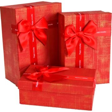 Подарункові коробки "Happy everyday" червоні (3 шт.)