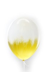 Ексклюзивна латексна кулька прозора з жовтим 12"(30см) ТМ Balonevi 1шт.