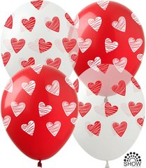 Латексні повітряні кульки 12" (30см.) "Сердечка" асорті ArtShow 100шт.