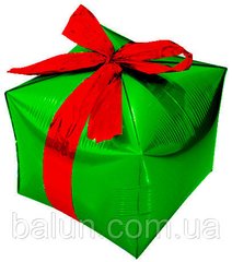 Фольгована кулька фігура Pinan "Подарунок" зелена 35х70 см. в уп. (1шт.)