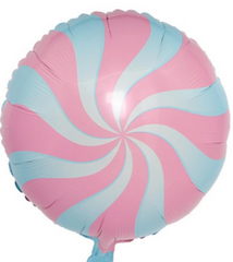 Фольгована кулька Pinan круг "Льодяник" рожева 18"(45см) 1шт.