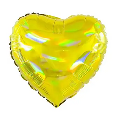 Фольгована кулька "Серце" золота голограма 18"(45см) 1шт.