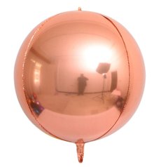 Фольгована кулька Pinan "4D сфера" рожева золото 22"(55см) 1шт.