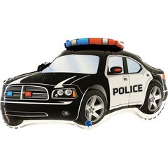Фольгована кулька фігура "Поліцейська машина" чорна Grabo 71х38 см (1см).