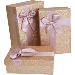 Подарункові коробки прямокутні золоті (3шт.)