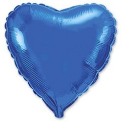 Фольгированный шар 4’ Flexmetal Сердце синее металлик, 10 см