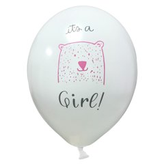 Латексные шары 12'' (25 шт) BelBal Бельгия пастель, для новорожденных "It's a girl" (30 см)