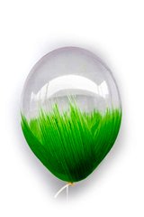 Ексклюзивна латексна кулька прозора з зеленим 12"(30см) ТМ Balonevi 1шт.