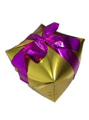 Фольгована кулька фігура Pinan "Подарунок" золота 35х70 см. в уп. (1шт.)