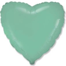 Фольгована кулька "Серце" м'ятна пастель Flexmetal 18"(45см) 1шт.