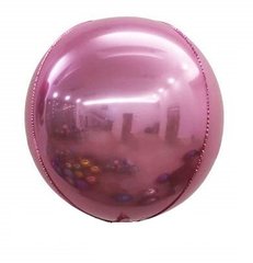 Фольгована кулька Pinan "4D сфера" рожева 22"(55см) 1шт.