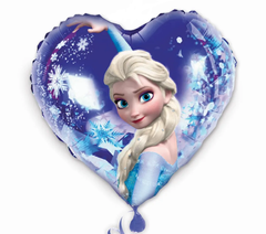 Фольгована кулька серце Pinan "Холодна принцеса" синя 18"(45см) 1шт.