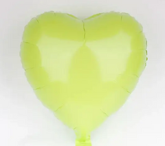 Фольгована кулька "Серце" зелена макарун 18"(45см) 1шт.