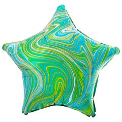 Фольгированный шар 18' Китай Звезда Агат зеленый, 44 см
