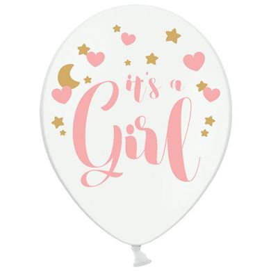 Латексна повітряна кулька 12" (30 см) "Це дівчинка" англ. пастель Belbal 50 шт